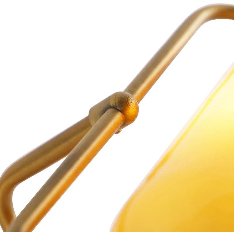 Lampă inteligentă de birou bronz cu sticlă ambră incl. WiFi A60 - Banker