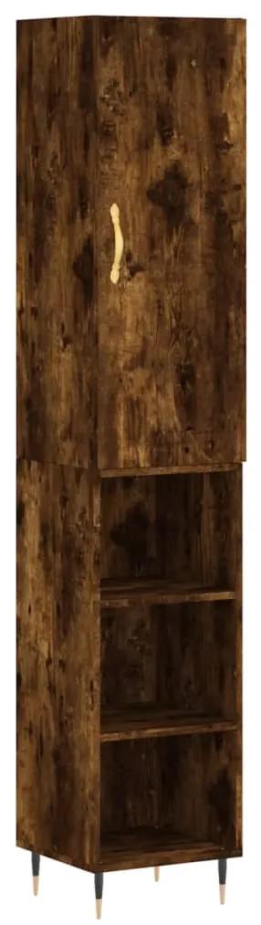3198966 vidaXL Dulap înalt, stejar fumuriu, 34,5x34x180 cm, lemn prelucrat