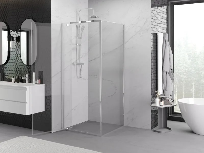 Mexen Exo-BR cabina de duș batantă 90 x 90 cm, transparent, crom - 8181-090-090-01-00