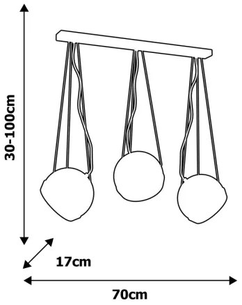 Lustră pe cablu OVAL 3xE27/60W/230V