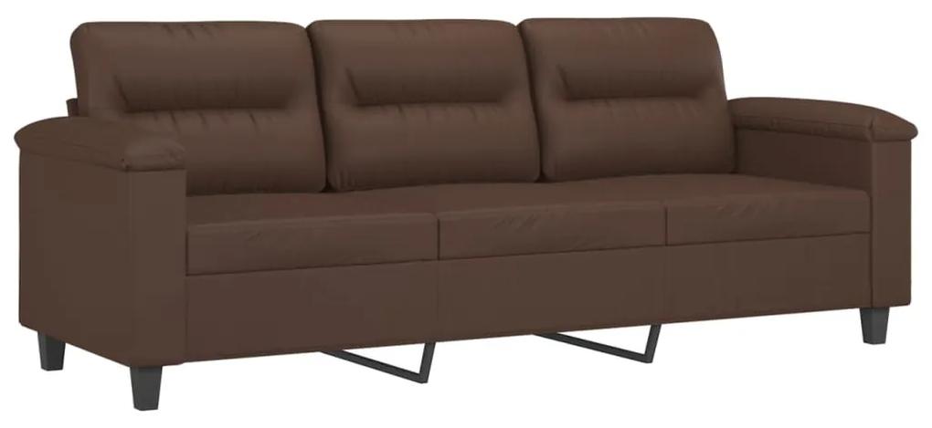 Canapea cu 3 locuri, maro, 180 cm, piele ecologica Maro, 210 x 77 x 80 cm