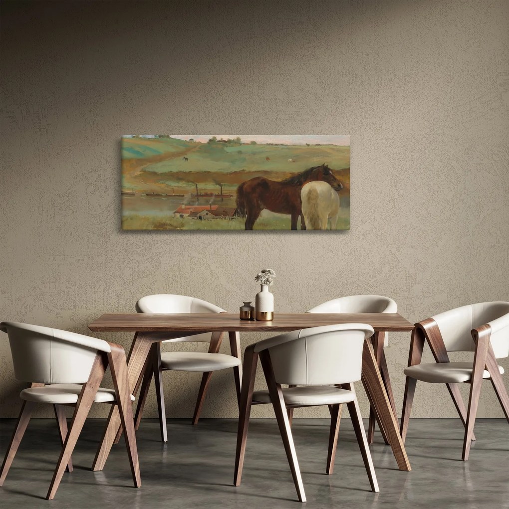 Tablou - Edgar Degas, Horses in a Meadow, reproducere (120x50 cm)