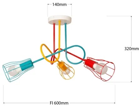 Lustră aplicată pentru copii OXFORD 3xE27/15W/230V