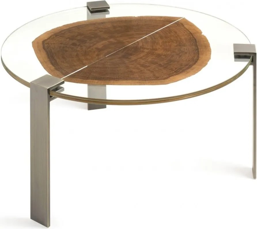 Masuta LUX design Glass-Wood FORESTA H-41cm, brass 7511926.70