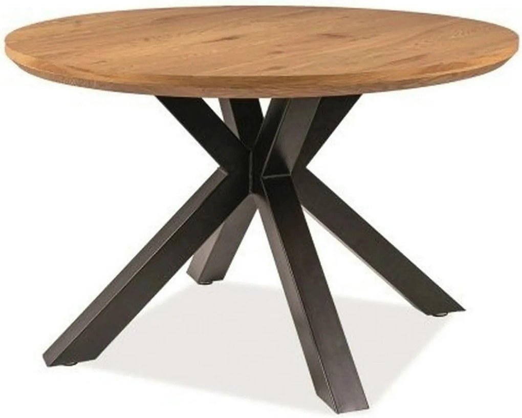 Masa rotunda sufragerie RITMO, stejar/negru, 120x120x78 cm