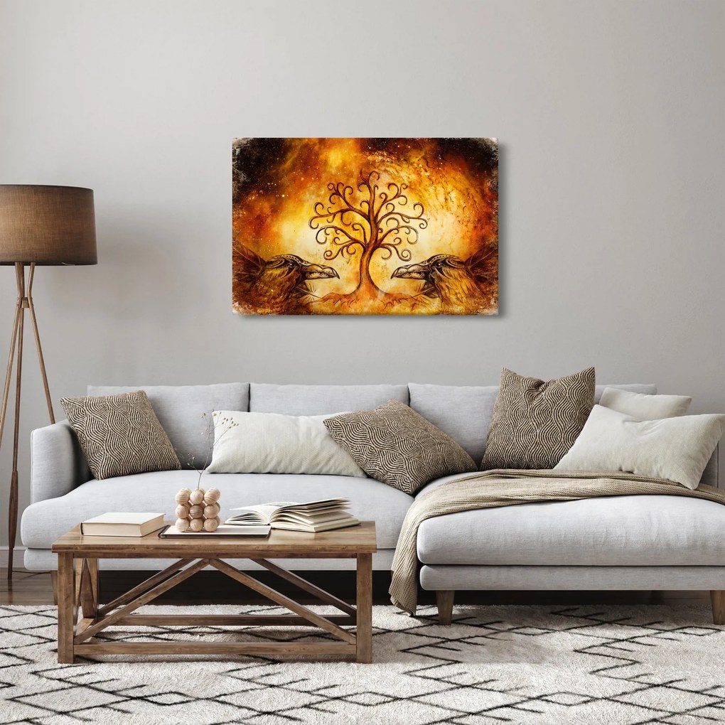 Tablou natural abstract cu copac (90x60 cm)