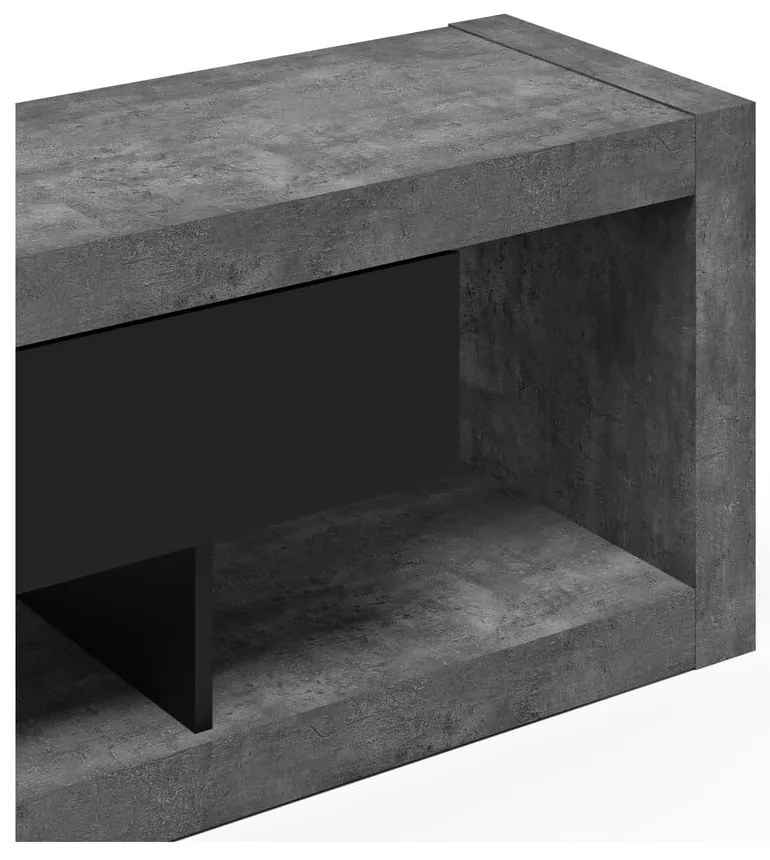 Comodă TV negru-gri cu aspect de beton 175x52 cm Nara – TemaHome