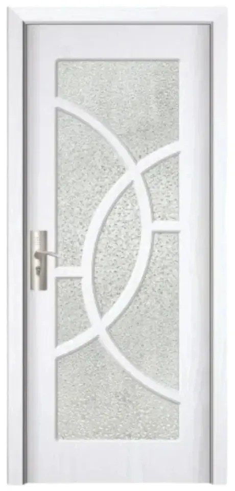 Usa Interior din MDF Novo Doors ND309, Cadru din Lemn Masiv, Geam Sablat, KIT COMPLET, Toc , Manere si balamale incluse (Culoare: Alb, Dimensiune: 80