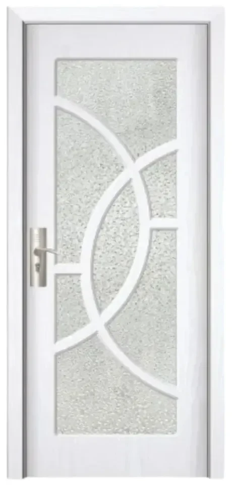 Usa Interior din MDF Novo Doors ND309, Cadru din Lemn Masiv, Geam Sablat, KIT COMPLET, Toc , Manere si balamale incluse (Culoare: Crem, Dimensiune: