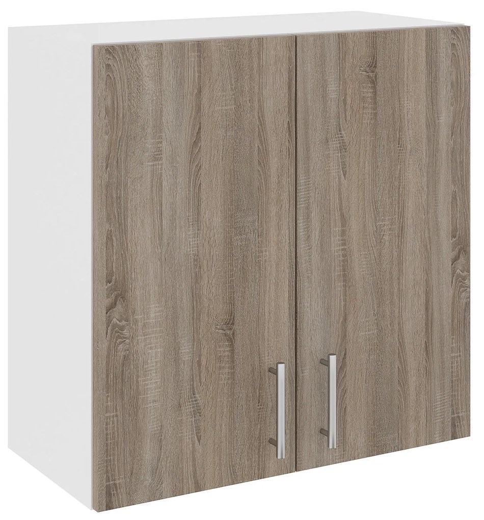Corp Superior Karo, 2 Usi, Stejar Sonoma Inchis/Alb, 60 x 30 x 60 cm
