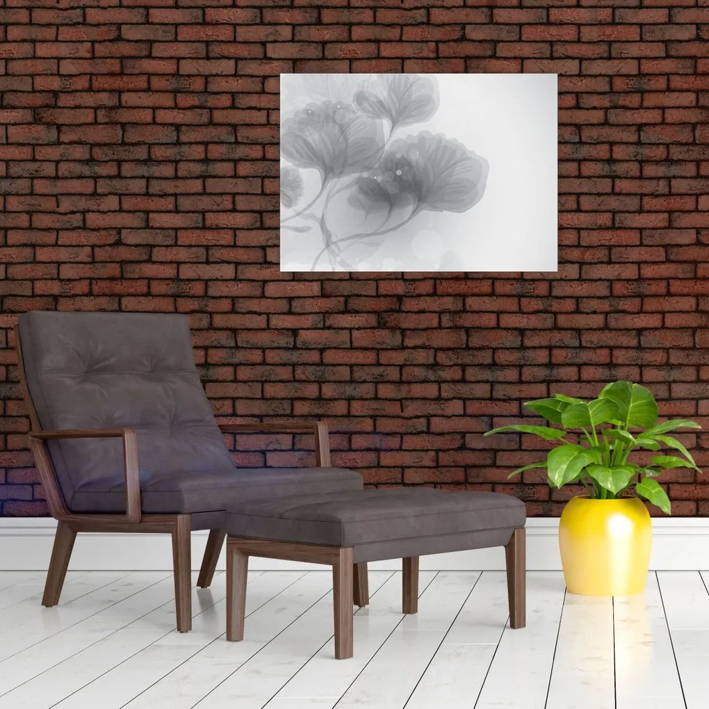 Tablou - Flori în nuanțe gri (70x50 cm)