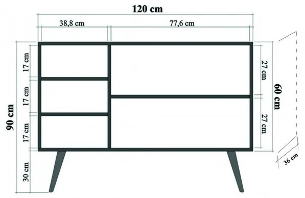 Consola MEGA-731 Sonoma Oak