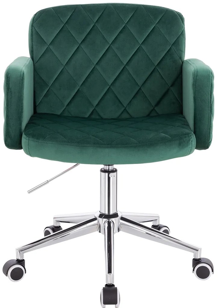 HR802K Scaun Verde din Catifea cu Bază Cromata