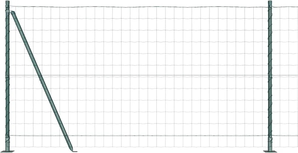 vidaXL Gard cu Stâlp Verde 1,2 x 10 m Oțel și PVC