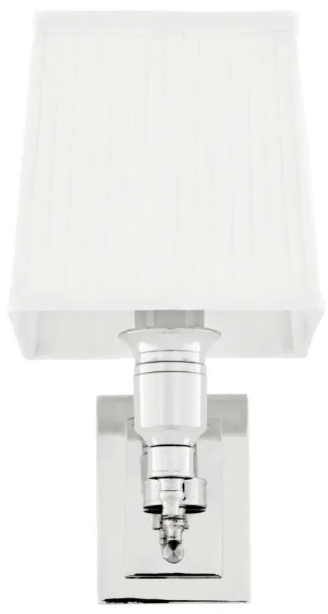 Aplica de perete moderna LUX, finisaj nickel cu abajur alb, Lexington Single 108634 HZ