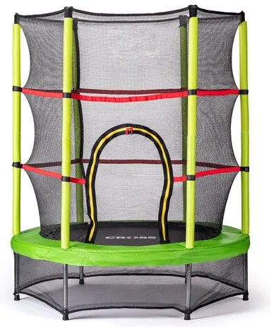 CROSS Trambulină cu plasă, verde-negru, 140 x 140x 160 cm