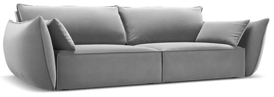 Canapea gri deschis cu tapițerie din catifea 208 cm Vanda – Mazzini Sofas