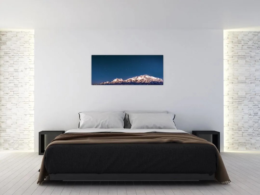 Tablou cu munți și cerul nocturn (120x50 cm)