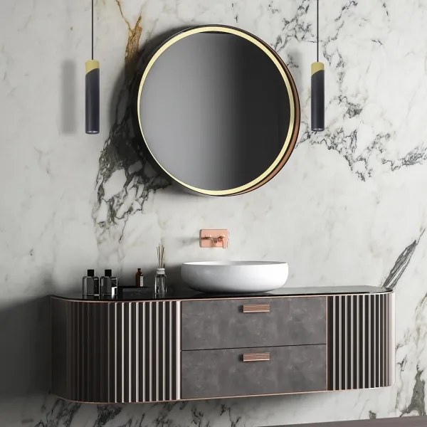 Lustră pe cablu NEO 1xGU10/8W/230V negru/auriu