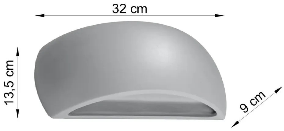 Aplică din ceramică Sollux Palermo, gri
