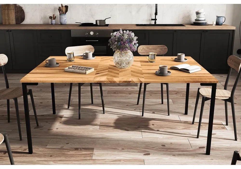 Masă dining din lemn de stejar 90x160 cm Abies – The Beds