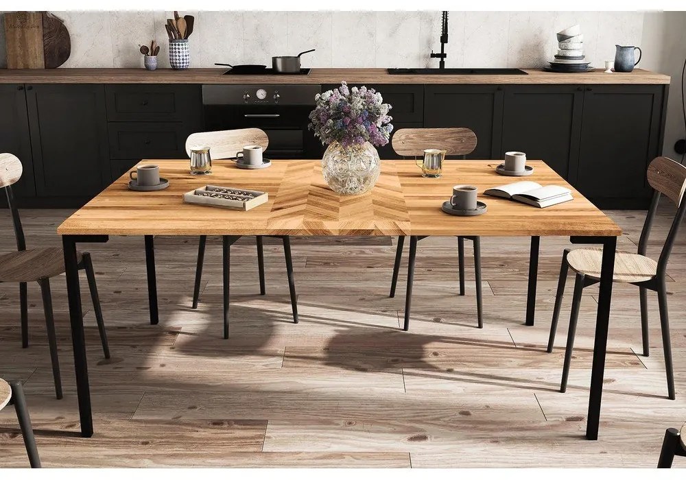 Masă dining din lemn de stejar 90x200 cm Abies – The Beds