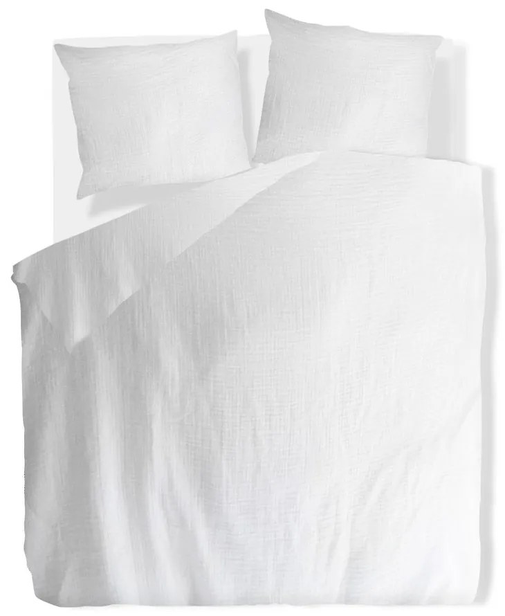 Lenjerie de pat albă din muselină pentru pat dublu 200x200 cm Plain Muslin – Butter Kings