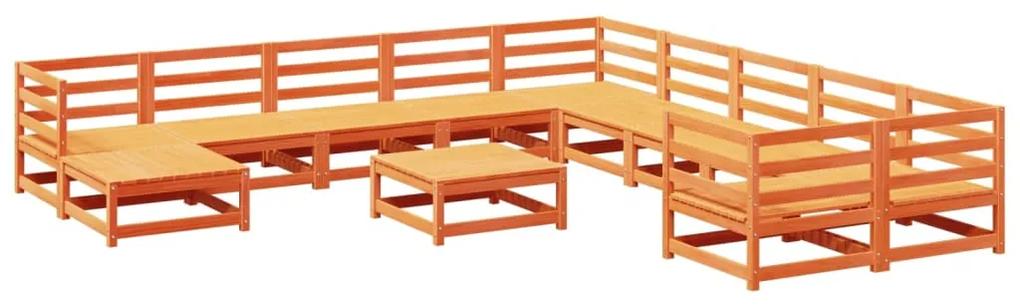 3299652 vidaXL Set canapele de grădină, 12 piese maro ceruit lemn masiv de pin