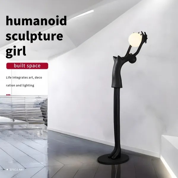 Immax 08812XL - Lampă de podea SILUETTE 1xE27/25W/230V 210 cm Human Girl