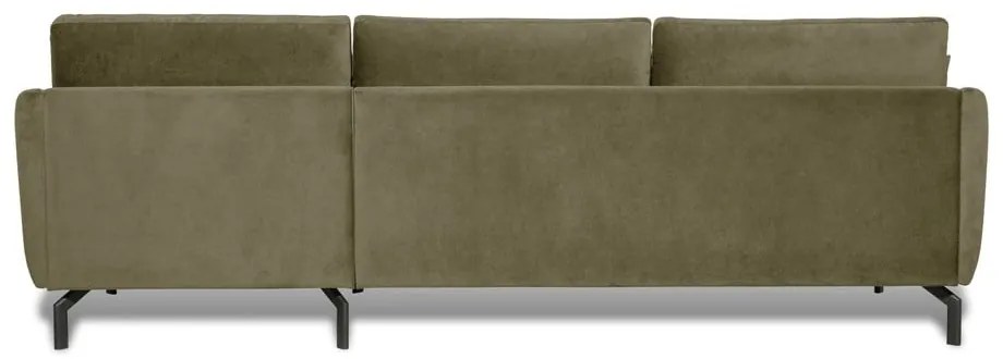 Colțar verde din catifea (cu șezlong pe partea stângă ) Magic - Scandic