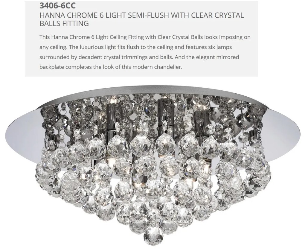 Lustra eleganta design modern Hanna crom 6L 3406-6CC SRT