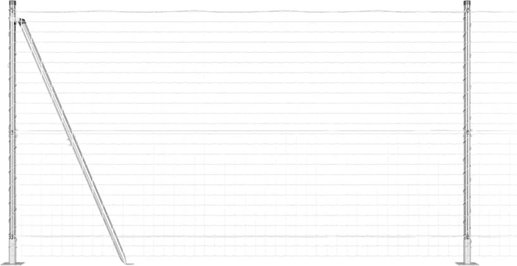 vidaXL Gard cu Stâlp Argintiu 1,2 x 10 m Oțel