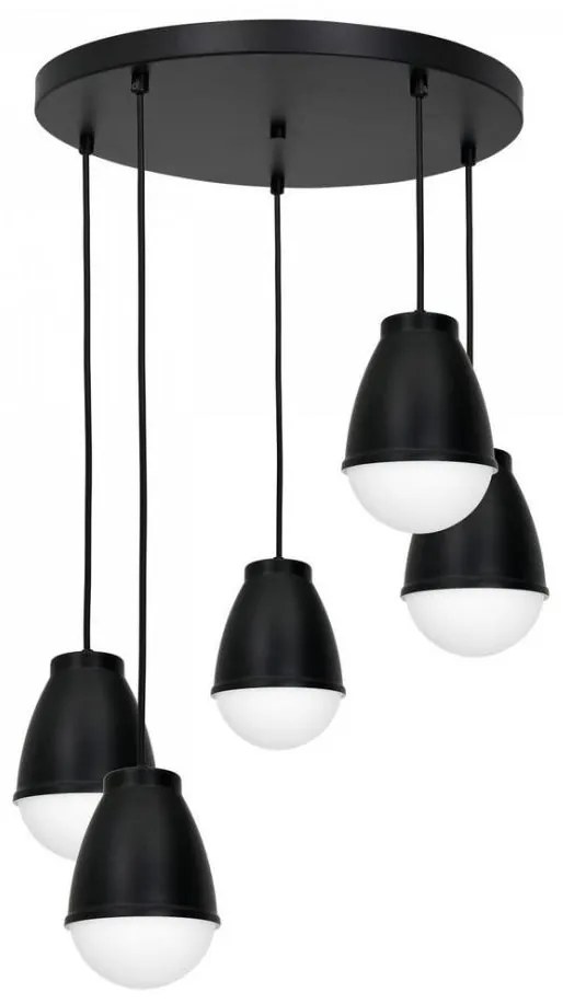 Lustră pe cablu CARYON 5xE14/60W/230V negru rotund