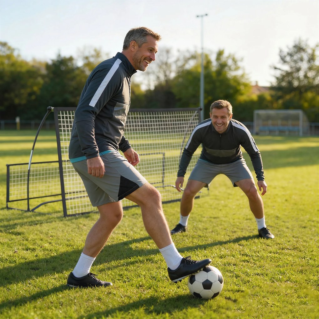 SPORTNOW Rețea de Respingere Pliabilă 2 în 1 cu Husă de Transport pentru Antrenament de Fotbal și Baseball 200x94x122 cm Negru | Aosom Romania