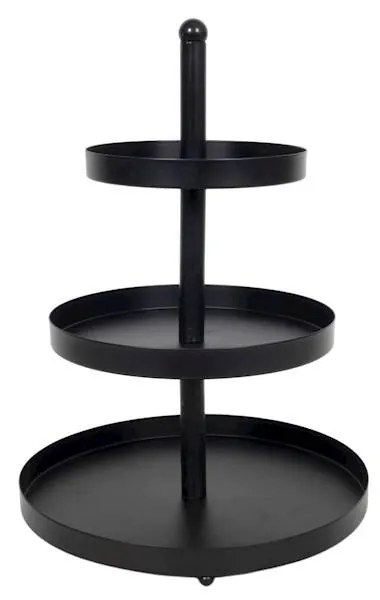 Platou etajat Amstel, metal, negru, 25.5 x 35 cm