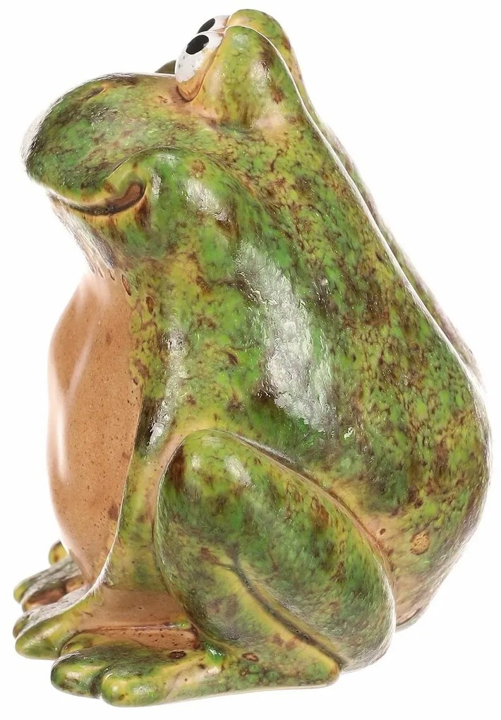 Decorațiune de grădină din ceramică Broască drăguță, 13 x 10 x 12 cm, 13 cm