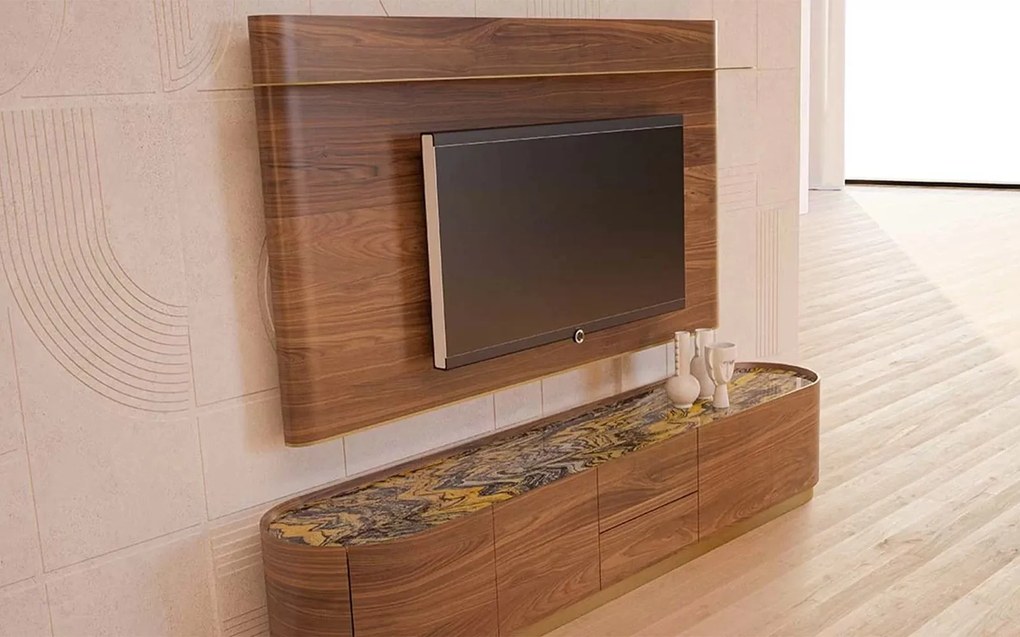 Unitate TV lemn masiv Giallo 240 cm