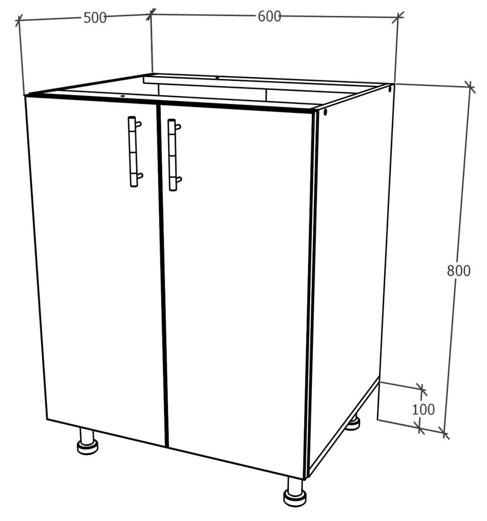 Corp haaus Karo, 2 Usi, Lemn Natural/Alb, 60 x 50 x 80 cm