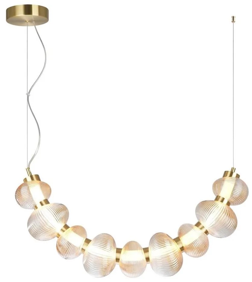 Lustră LED pe cablu BOLLA LED/36W/230V auriu/bej fumuriu