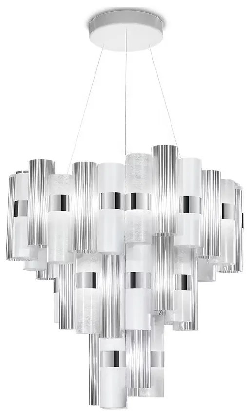 Lustra LED moderna design Art Deco realizata manual LA LOLLO XL White