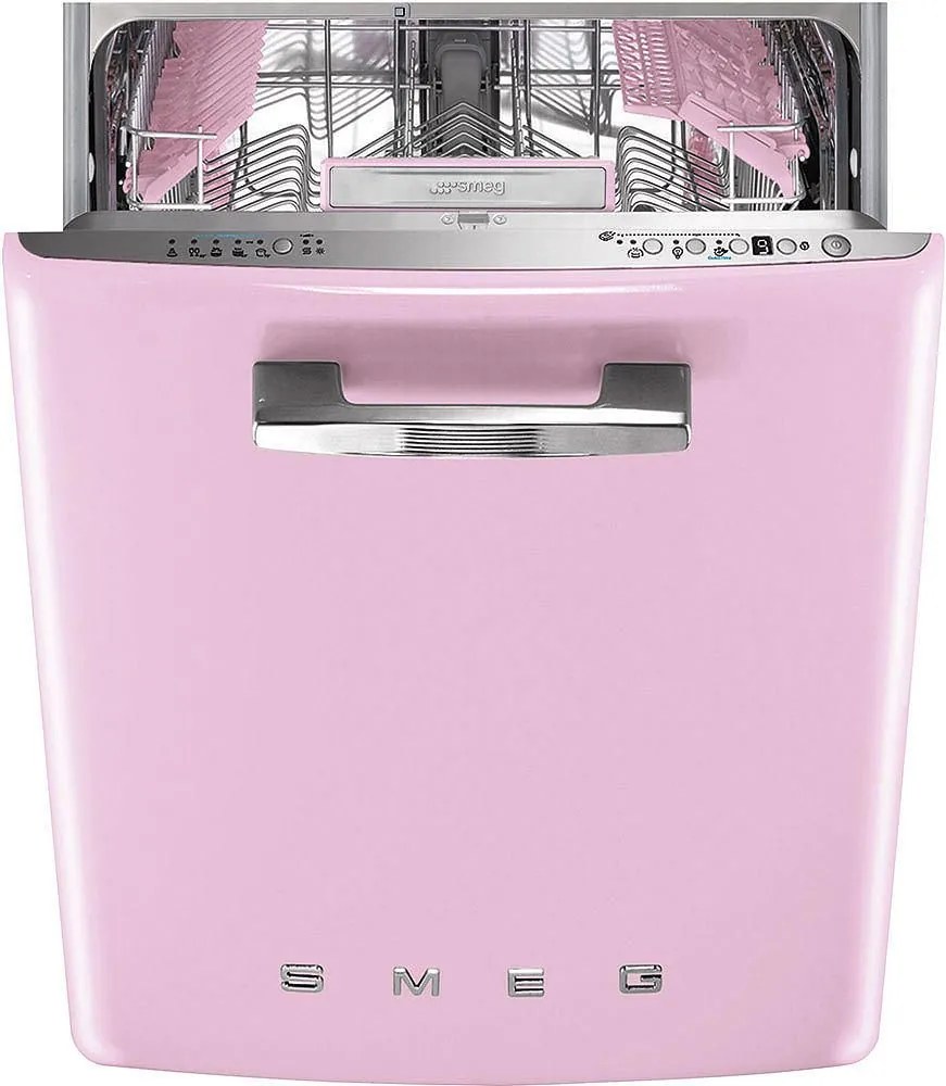 Masina de spalat vase retro incorporabila Smeg ST2FABPK, 60 cm, clasa A+++, roz