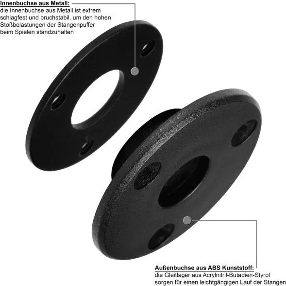 Masă de fotbal TUNIRO BASIC, 75 kg, albă-neagră