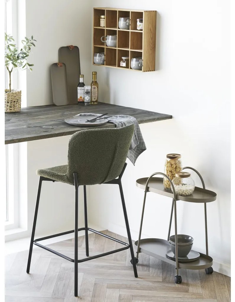 Maceda bartool, taburet, verde, picioare negre