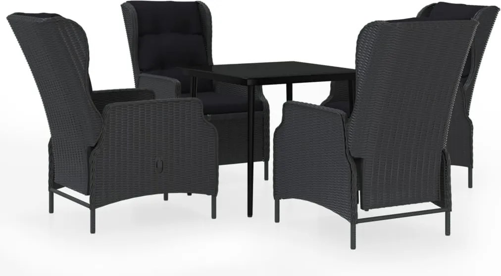 vidaXL Set mobilier pentru grădină, 5 piese, gri închis