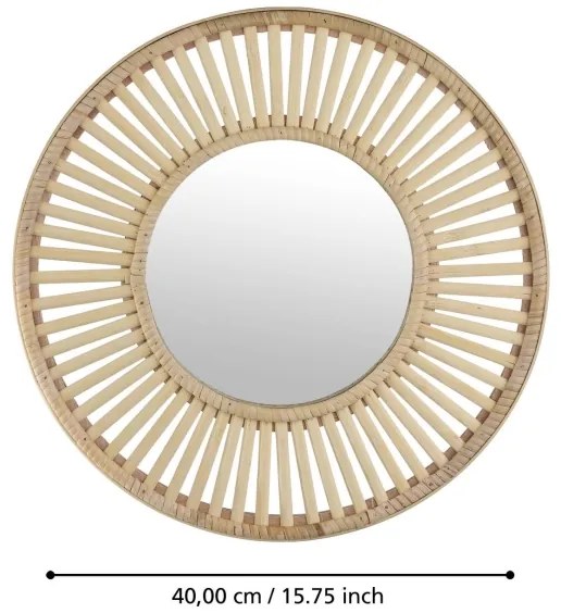 Eglo 425037 - Oglindă de perete MITSUKE, diametru 40 cm, bambus