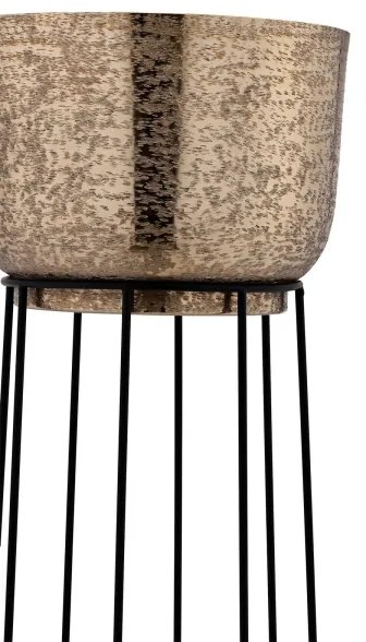 SET 3x ghiveci de flori metalic Eglo 428095 OKAYAMA negru/auriu