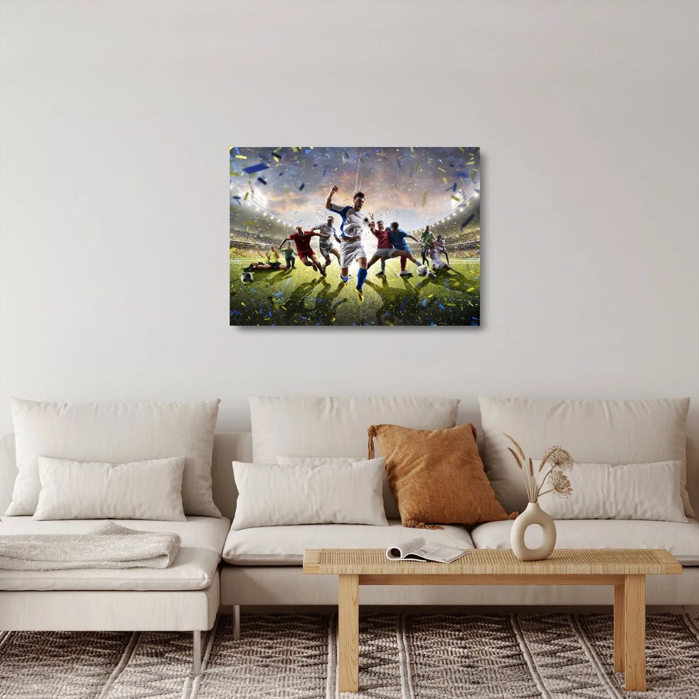 Tablou pe sticlă - Fotbal (70x50 cm)