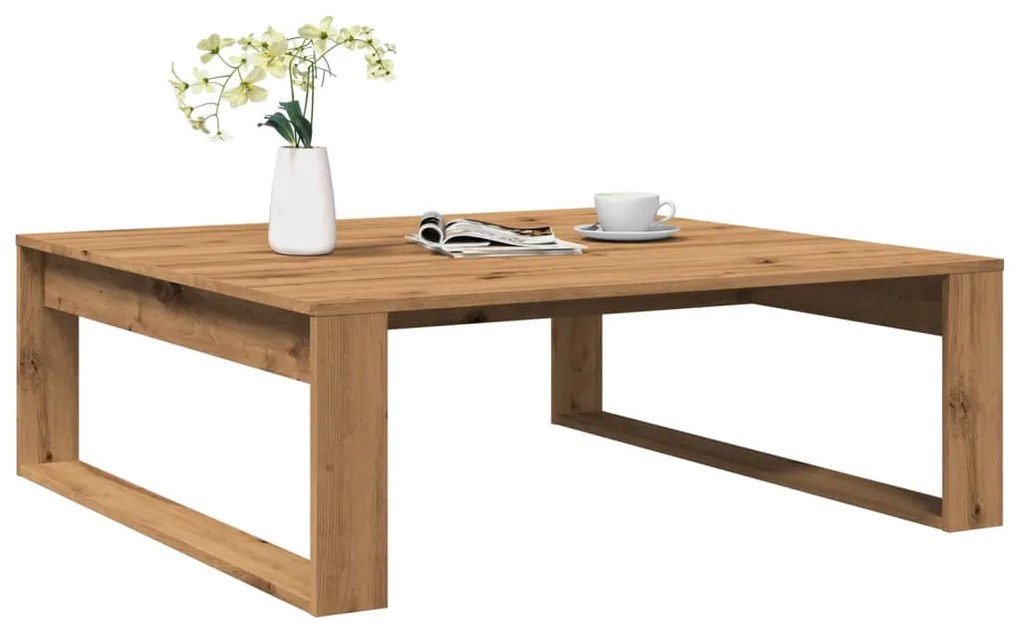 vidaXL Măsuță cafea, stejar artizanal, 100x100x35 cm, lemn prelucrat