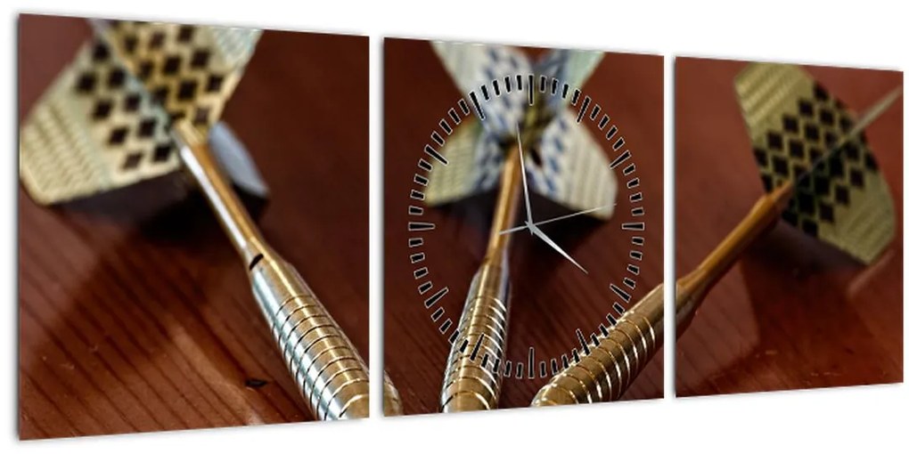 Tablou - cu trei măcieșe (cu ceas) (90x30 cm)