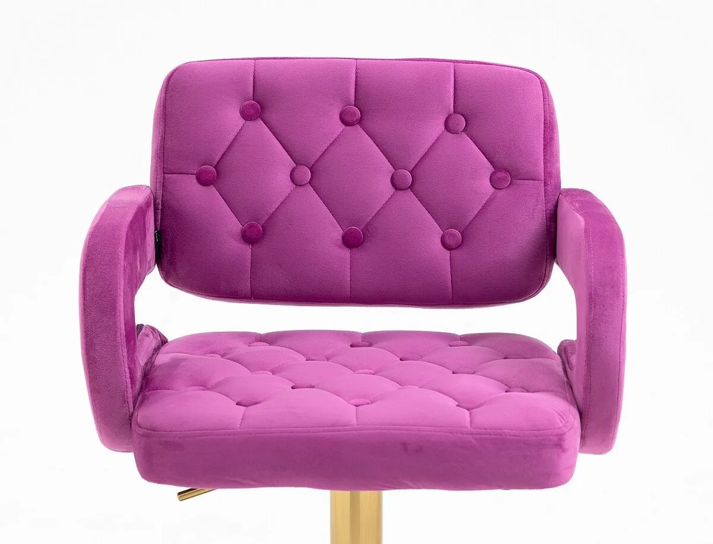 HR8403KW Scaun Catifea Fucsia cu Bază Aurie